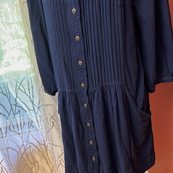 Anthropologie Drop Waist Pheasant Embroidered Dress Size 14 - Picture 4 of 8